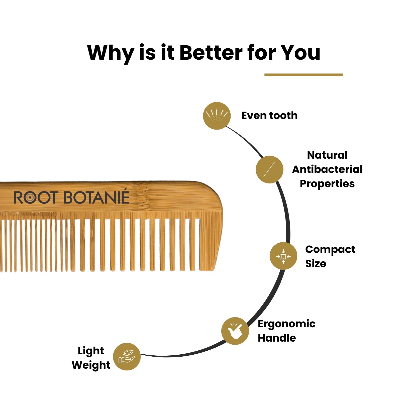Root Botanie Pure Neem Wooden Comb
