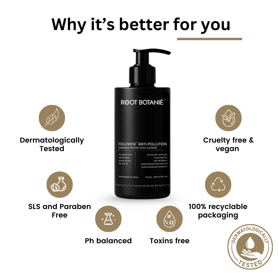 Root Botanie product with benefits listed on a white background