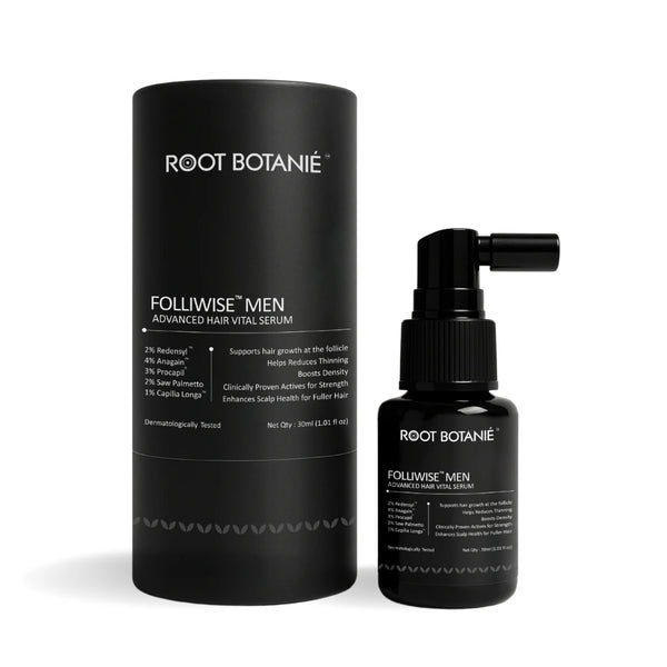 Root Botanie Folliwise Men Advanced Hair Vital Serum Dermatologist recommended best hair growth serum for Men 