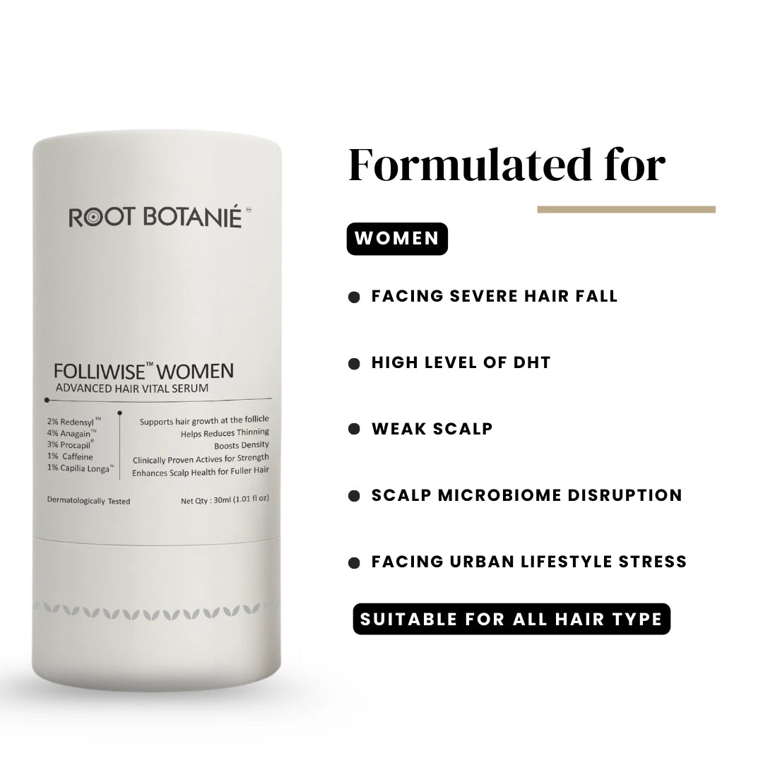 Root Botané hair serum with product details on a white background