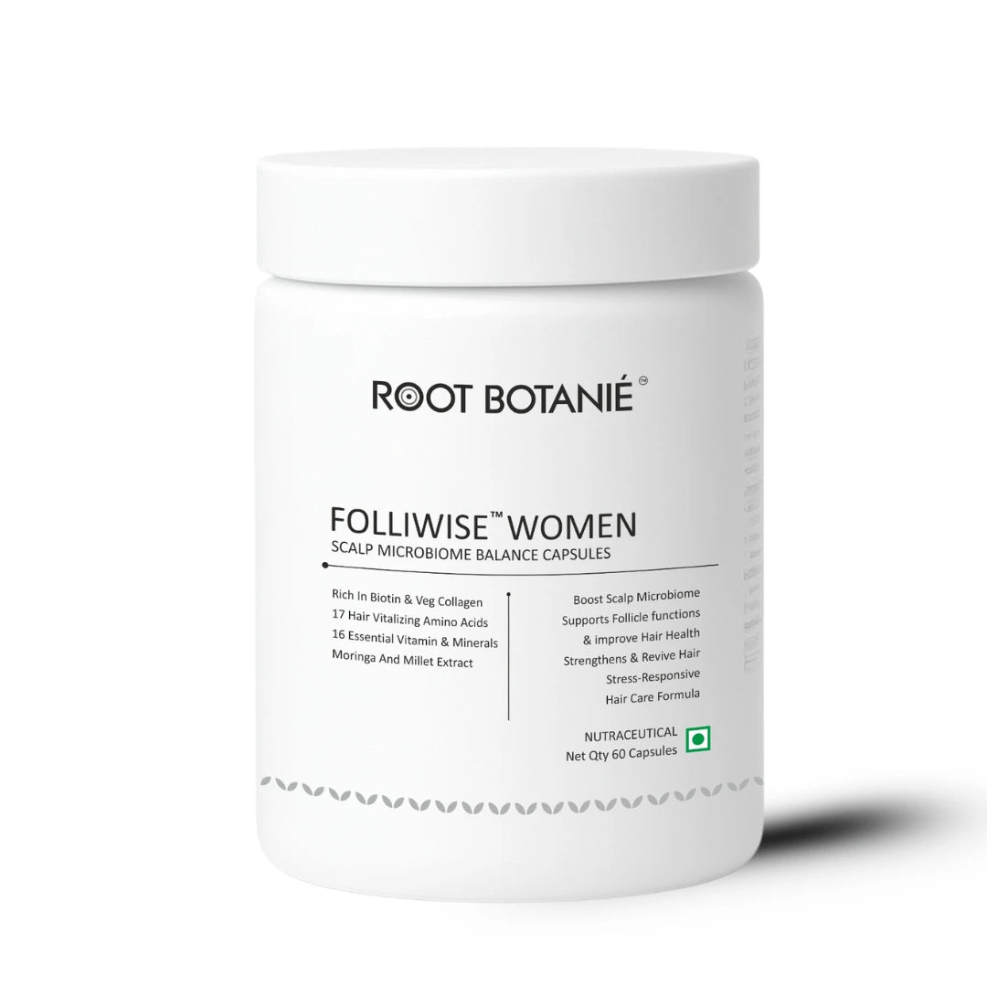 Root Botanie FOLLIWISE Women Scalp Microbiome Balance Capsules | Doctor-Recommended Hair Regrowth & Hairfall Control Supplement