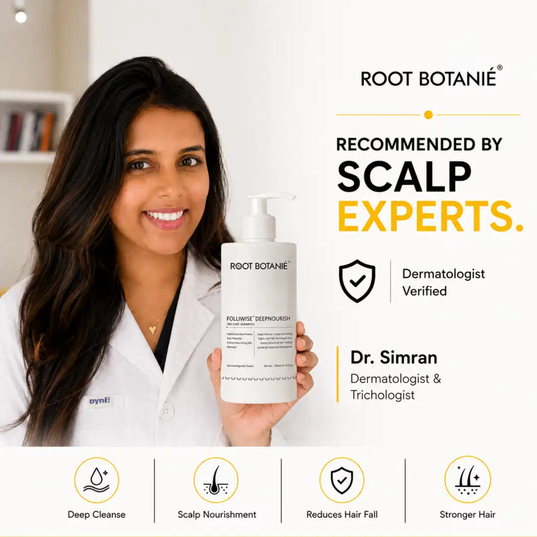 Root Botanie Deepnourish Anti Hair Fall shampoo dermatologist recommended