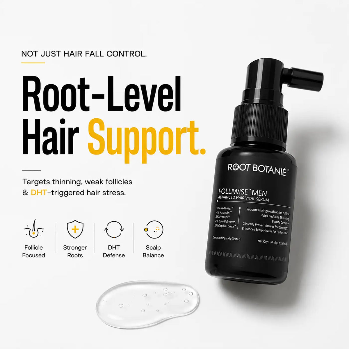 Why its Better then other serum Root Botanie Men Hair Vital Serum for DHT blocking Non Minoxidil hair grwoth serum for Men 