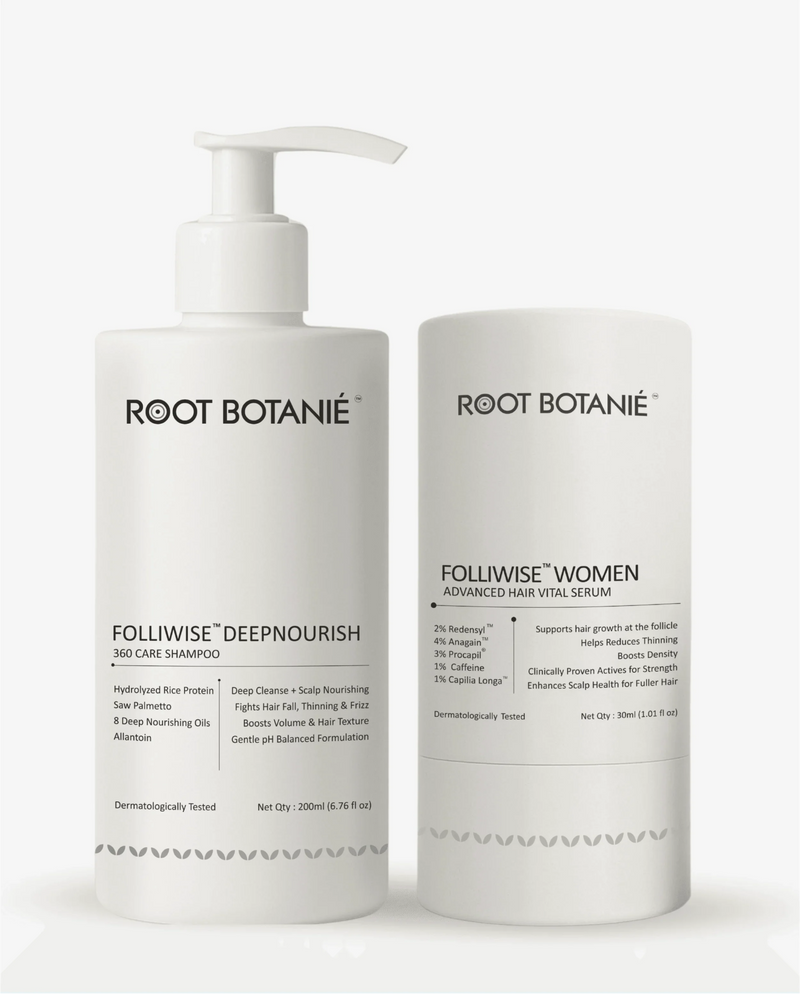 Hair Regrowth & Scalp Balance Combo for Women | Shampoo + Serum - ROOT BOTANIE