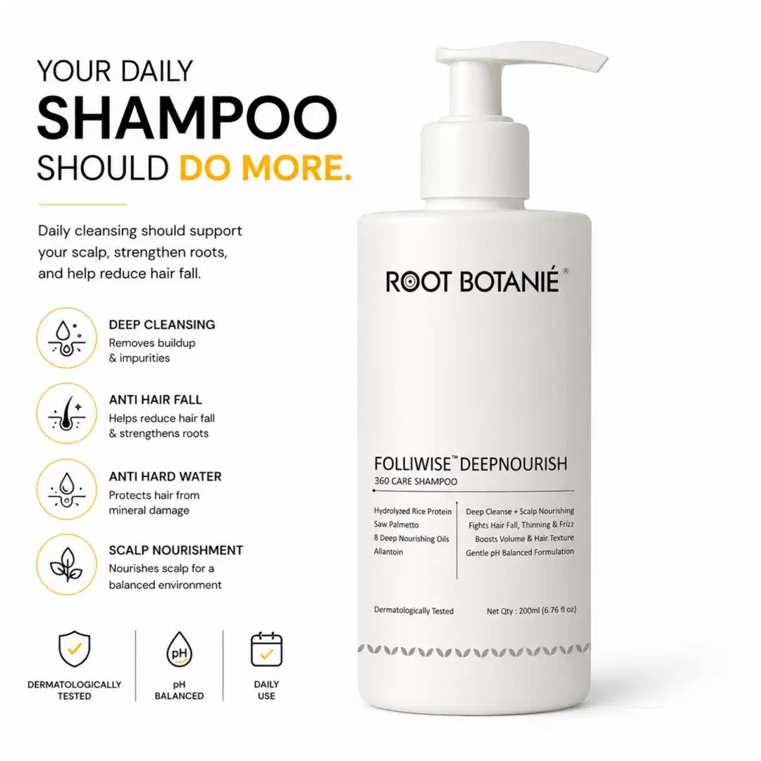 how Root Botanie Folliwise  Deepnourish Anti Hair Fall shampoo works