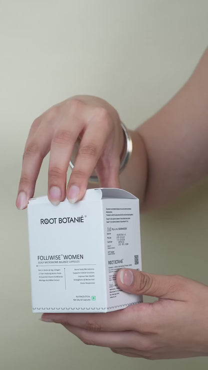 Root Botanie Folliwise women Scalp Microbiome best hair regrowth supplement for women in India dermatologist recommended.
