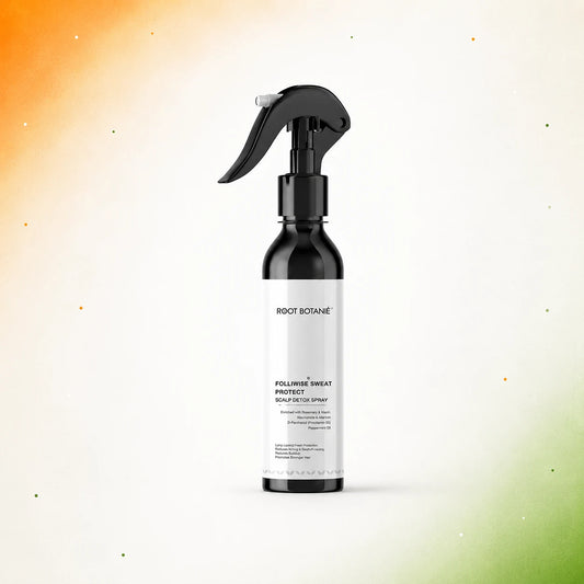 Root Botanie scalp detox spray bottle on a white background