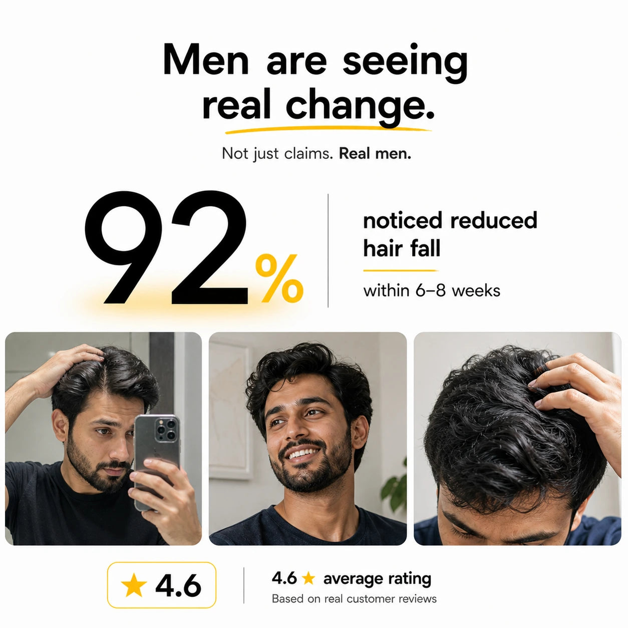 Real results customer with  Root Botanie Folliwise Men Scalp Microbiome Balance Capsule Best Hair Growth supplement in India for Men